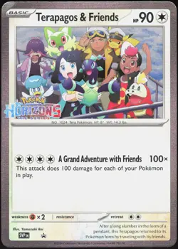 JUMBO CARD Pokemon Horizons Terapagos and Friends Oversized Promo Card Stamped - Image 1