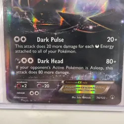 Darkrai EX 74/122 Breakpoint Holo Lightly Played Card Condition Al Around - Image 2