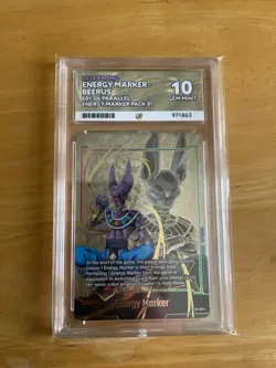 Dragon Ball Gold Energy Marker E01-06 Beerus Ace Graded 10 Promo Card Pop 1 Eng - Image 3