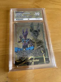 Dragon Ball Gold Energy Marker E01-06 Beerus Ace Graded 10 Promo Card Pop 1 Eng - Image 4