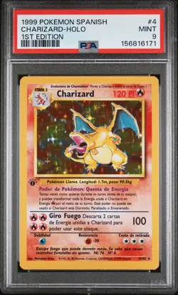 1999 POKEMON SPANISH 1ST EDITION #4 CHARIZARD-HOLO PSA 9 - Image 1
