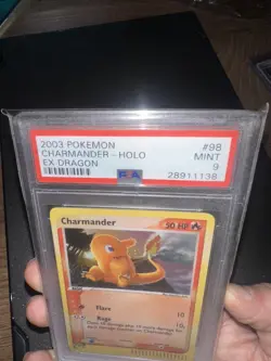 Pokemon Charmander EX Dragon Holo Secret Rare #98 PSA 9 Mint - Image 3