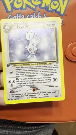 1st Edition TOGETIC 2000 Pokemon Neo Genesis First Edition 16/111 Rare Holo LP - Image 2