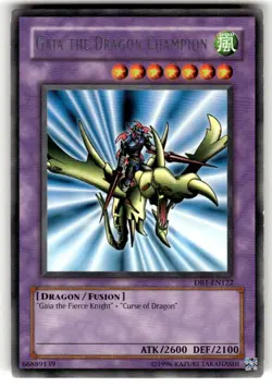 YUGIOH GAIA THE DRAGON CHAMPION DB1-EN122 RARE UNLIMITED ED NM 1996 - Image 1