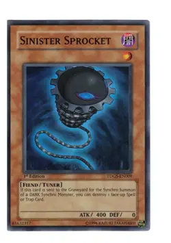 Yugioh- 1X Sinister Sprocket - Super Rare - 1st Edition - TDGS-EN009 - Near Mint - Image 1