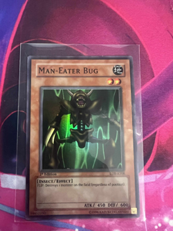 Man-Eater Bug 1st LOB-A108 Super Rare Australian Light Play Yugioh TCG - Image 1