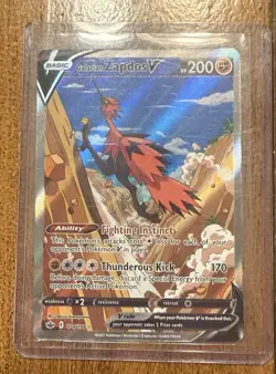 Pokemon TCG SWSH Chilling Reign - Galarian Zapdos V ALT ART 174/198 - Image 1