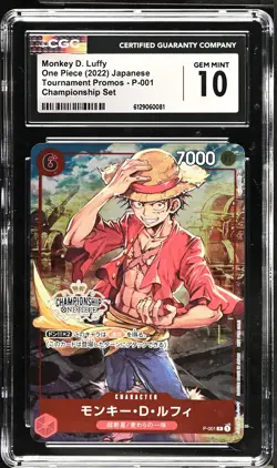Monkey D. Luffy #P-001 Japanese 2022 One Piece Tournament Promos CGC 10 - Image 1