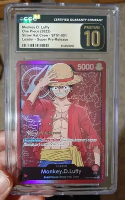 One Piece Monkey.D.Luffy ST01-001 Super Pre-Release Leader CGC Pristine 10 - Image 1