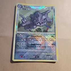 POKEMON LEAGUE PROMO CARD - HGSS UNLEASHED - STEELIX 24/95 (REV HOLO) EX/NM - Image 1