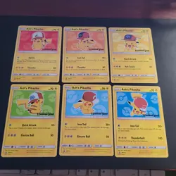 6 X POKEMON PROMO CARDS - I CHOOSE YOU! - ASH'S PIKACHU SM109 - SM114 - RARE NM - Image 1