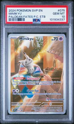 PSA 10 Mimikyu - SVP075 - Pokemon Center Stamp Promo - Paldean Fates - Pokemon - Image 1