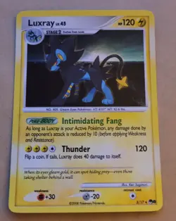 POKEMON PROMO CARD - POP SERIES 8 - LUXRAY 3/17 - (HOLO) RARE NM - Image 1