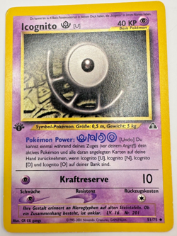 Pokemon Karte TCG Icognito U 51/75 1.Neo Discovery no Holo Vintage Deutsch LP - Image 1