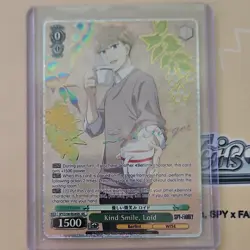 Bushiroad Weiss Schwarz SPY x FAMILY Kind Smile Loid Secret Rare Foil Card - Image 1