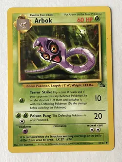 Arbok - #31/62 - Vintage Pokemon Card 1999 WOTC - Image 3