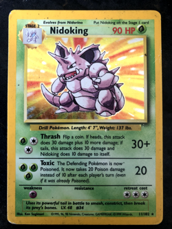 Nidoking Holo 11/102 Rare 1999 Pokemon card WOTC TCG - Image 1