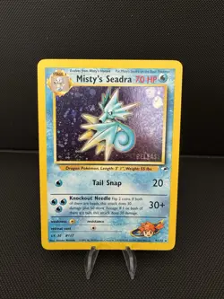 Mistys Seadra Prerelease Promo Pokemon Card Gym Heroes 9/132 NM Condition - Image 1