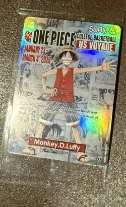 One Piece Monkey D. Luffy US College Basketball Card SGA Promo - Image 1