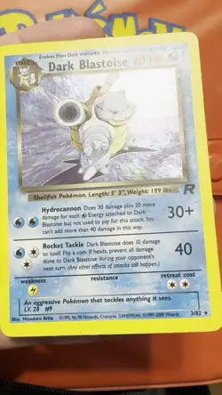 Dark Blastoise 3/82 Team Rocket Unlimited Rare Holo Pokemon Card WOTC 2000 LP - Image 2
