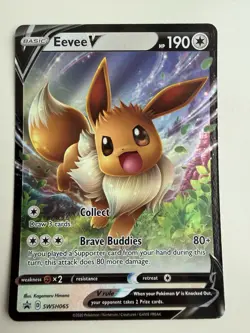 Eevee V - SWSH065 - Pokemon Sword & Shield Promo Ultra Rare Holo Card - Image 1