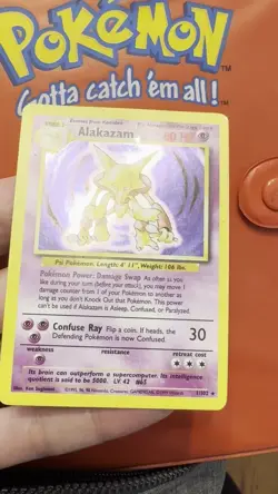1999 Pokemon Alakazam Base Set Holo Unlimited Rare Card 1/102 80HP TCG - Image 2