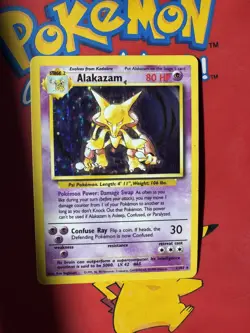 1999 Pokemon Alakazam Base Set Holo Unlimited Rare Card 1/102 80HP TCG - Image 3