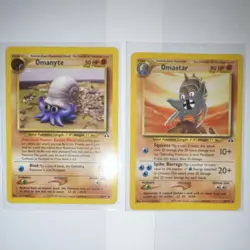 Pokemon TCG Omanyte & Omastar Neo Discovery 2002 Lot 2 Cards Nintendo English - Image 1
