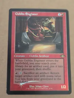 Goblin Engineer Modern Horizons Retro Frame Foil Etched Rare Red 16 MTG NM - Image 1