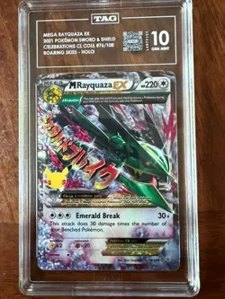 POKEMON SWSH CELEBRATIONS CLASSIC COL. #76 M RAYQUAZA EX TAG GEM MINT 10 - Image 1
