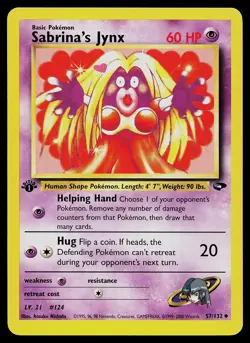 Pokemon Card - Sabrina's Jynx Gym Challenge 57/132 1st Edition Uncommon - Image 1