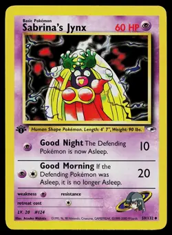 Pokemon Card - Sabrina's Jynx 1st Edition Gym Heroes 59/132 Uncommon - Image 1