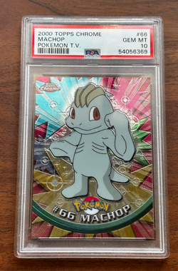2000 TOPPS CHROME POKEMON T.V. #66 MACHOP POKEMON T.V psa 10 - Image 1
