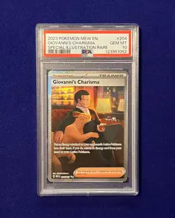 PSA 10 Giovanni's Charisma #204/165 SV 151 Pokemon 2023 GEM MINT - Image 1