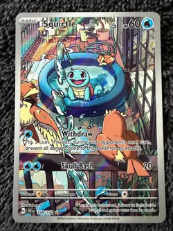 Pokemon Stellar Crown Squirtle Illustration Rare 148/142 NM - Image 1