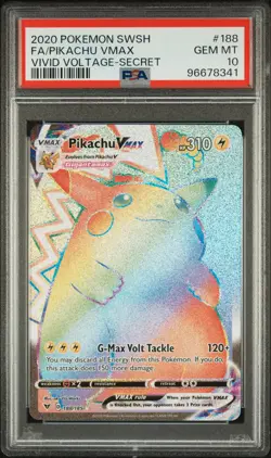 Pikachu Vmax 188/185 Secret Vivid Voltage Pokemon PSA 10 *341 - Image 1
