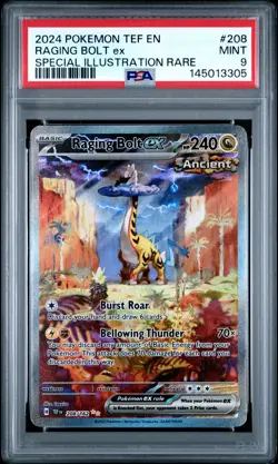 Raging Bolt EX 208/162 Special Illustration Rare Pokemon PSA 9 *305 - Image 1