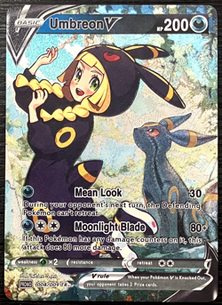 Pokemon Custom Holo Foil Card With Texture Lillie Umbreon V Cosplay Full Art - Image 1