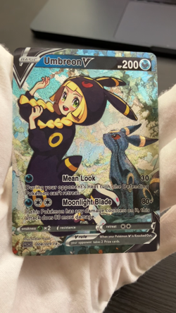 Pokemon Custom Holo Foil Card With Texture Lillie Umbreon V Cosplay Full Art - Image 2