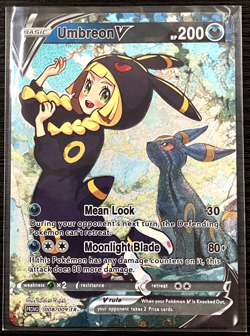 Pokemon Custom Holo Foil Card With Texture Lillie Umbreon V Cosplay Full Art - Image 4