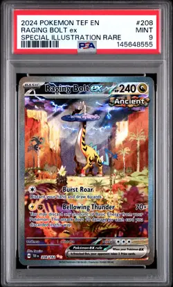 Raging Bolt EX 208/162 Special Illustration Rare Pokemon PSA 9 *555 - Image 1