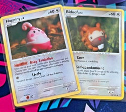 Happiny(NM)#52 & Bidoof(LP) #54 | Pokemon Diamond & Pearl Era - Image 1