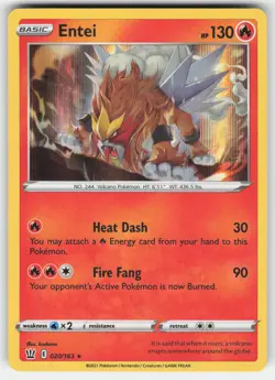 Entei 020/163 Holo Rare Battle Styles Pokemon Holo NM - Image 1