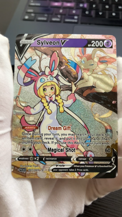 Pokemon Custom Holo Foil Card With Texture Lillie Sylveon V Cosplay Full Art - Image 2