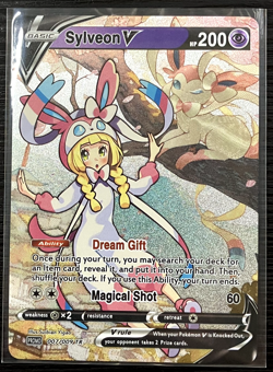 Pokemon Custom Holo Foil Card With Texture Lillie Sylveon V Cosplay Full Art - Image 4