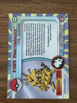 2000 Topps Pokemon Series 3 Foil #125 Electabuzz TV Animation 1st Edition - Image 2