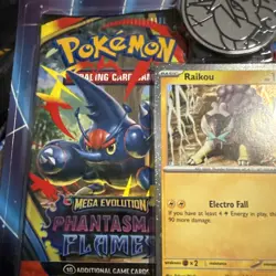⭐Pokemon Mega Evolution & Phantasmal Flames Blister 2Pack Raikou Promo Coin⭐ - Image 3