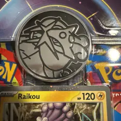 ⭐Pokemon Mega Evolution & Phantasmal Flames Blister 2Pack Raikou Promo Coin⭐ - Image 5