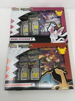 Pokemon Celebrations Collection Lot - Lance's Charizard V & Dark Sylveon V ES/FS - Image 5