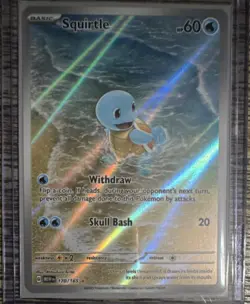 Pokemon TCG Squirtle 170/165 SV 151 Illustration Rare Full Art Holo EN 2023 - Image 1